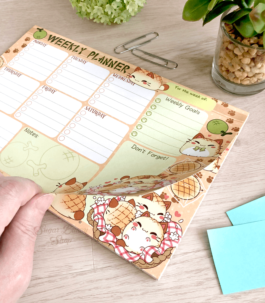 Nyanpan Weekly Planner Notepad – Sugar Bunny Shop